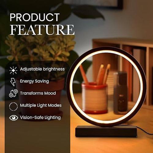 Détail du socle et du bouton tactile de la lampe LED Kanso Light