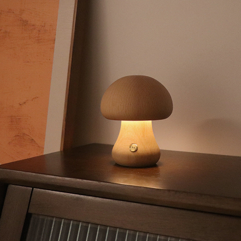 Lampe Champignon en Bois Minimaliste (Japandi / Wabi-Sabi)